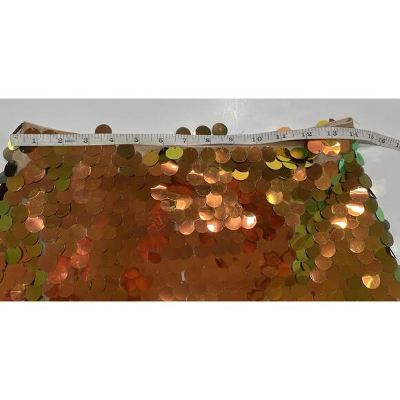 Zara Womens Size Small Orange Sequin Metallic Mini Skirt Showgirl NWT - Picture 5 of 6